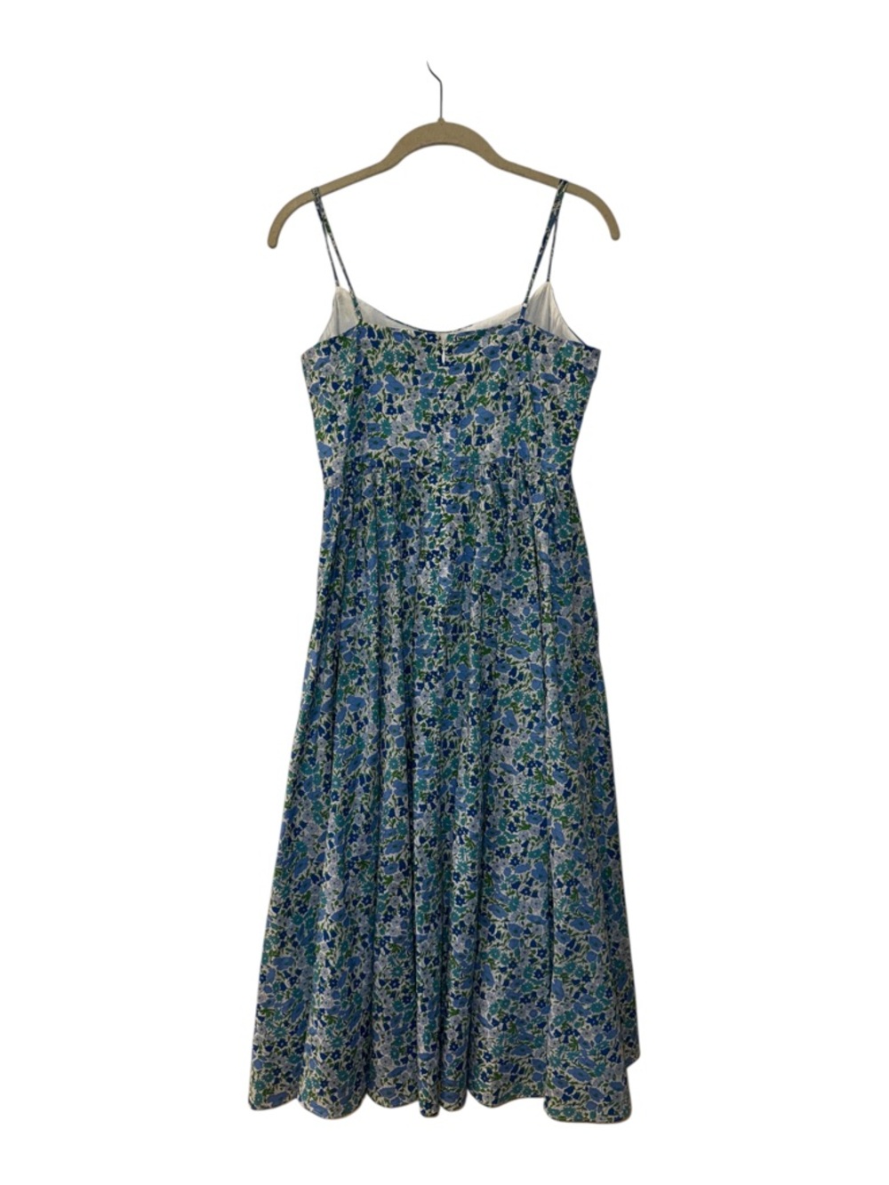 J. Crew x Liberty Fabric Light Blue Floral Midi Sundress with Spaghetti Straps 4 - Picture 6 of 12